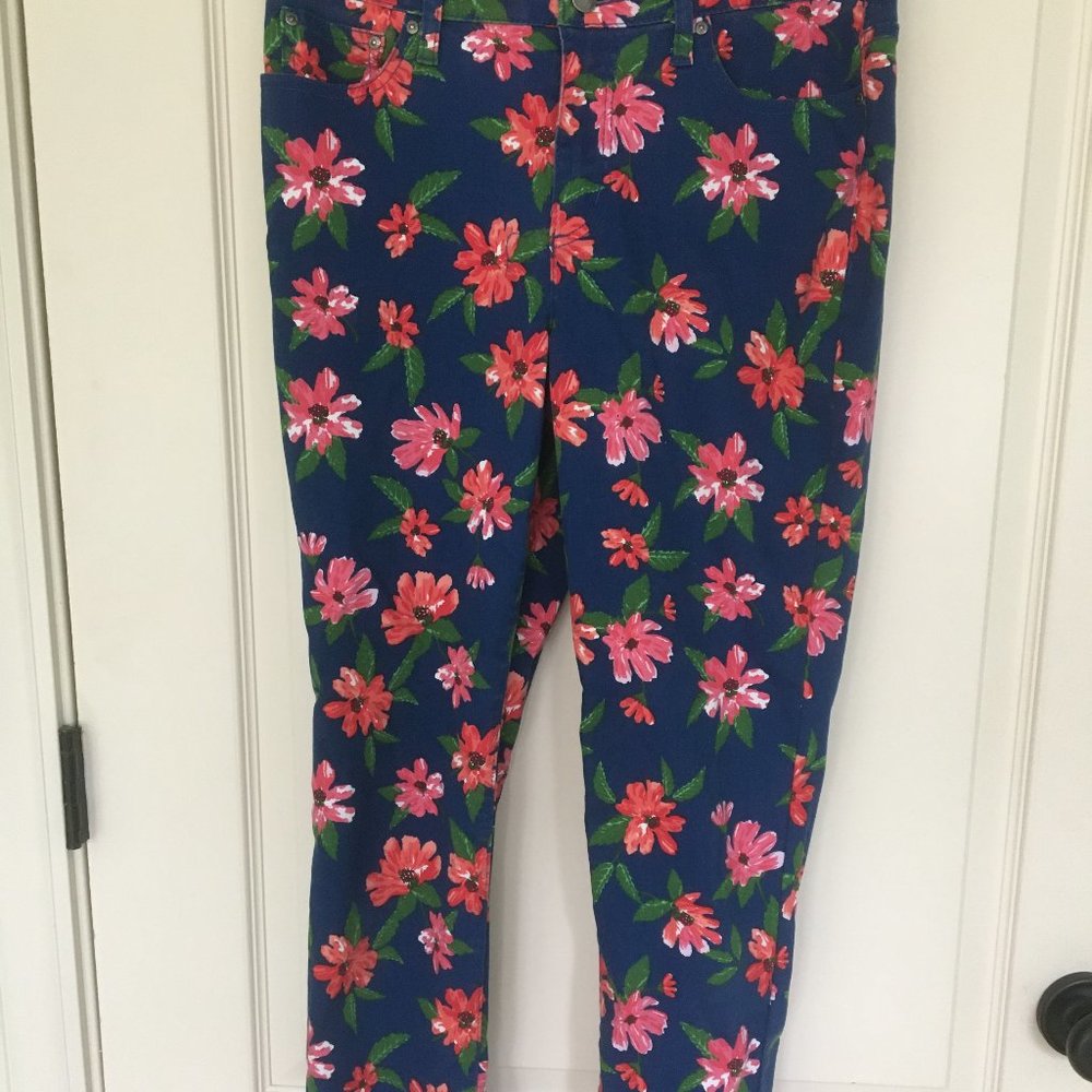 Poppy floral navy pants size 10